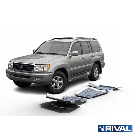 Juego de protecciones (cárter, caja de cambios, columna de timón) Toyota Land Cruiser 1998-2002; 2002-2005; 2005-2007; 4,7 l. / gasolina; 4,2 l. / diesel